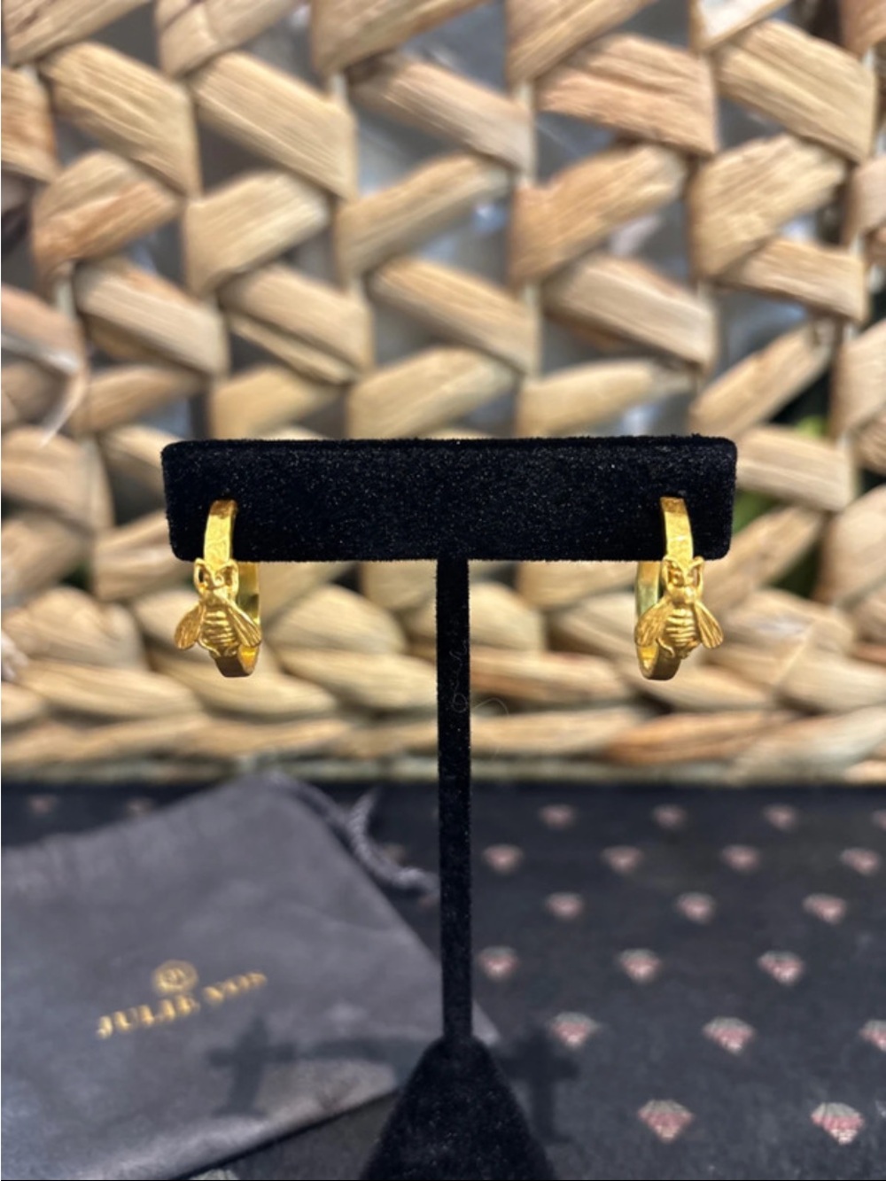 Julie Vos Gold Bee Hoop Earrings - Picture 3 of 7